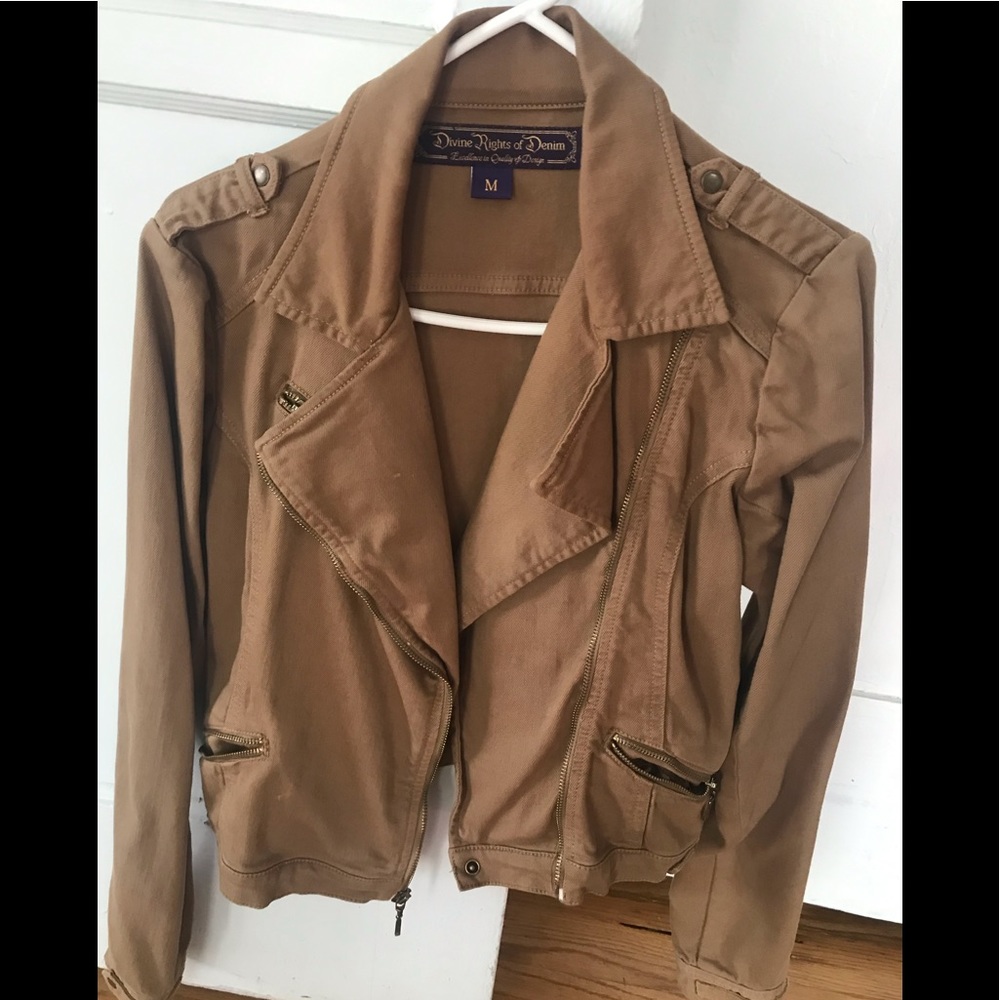 Beige biker jacket